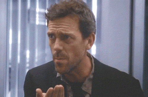 A GIF file of doctor House taking some pills.