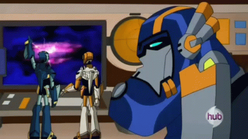 A GIF of the transformer Sentinel saying 'don't sound to surprised'